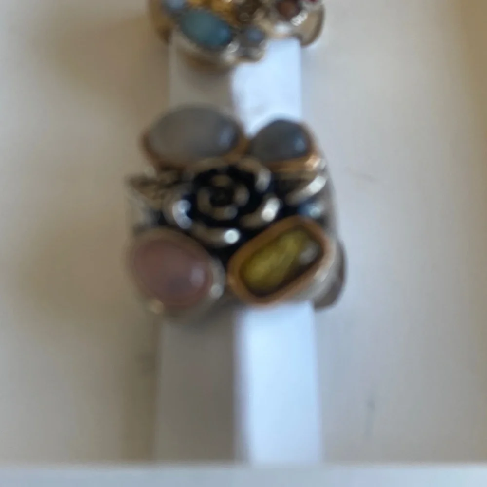 NWT Zara M 2 Pack Resin Stones Rings
